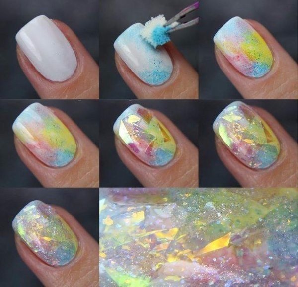 Broken glass on the nails. Photos, features, how to do it. Actual news 2020