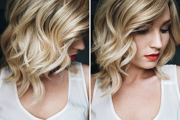 Long bob haircut without bangs. Front and back photos, hairstyle options