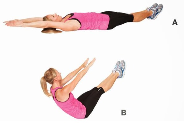 A set of exercises for the press, abdominal reduction for women, on the sides and legs at home