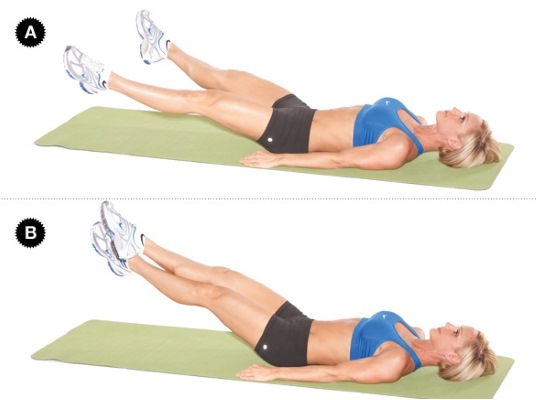 A set of exercises for the press, abdominal reduction for women, on the sides and legs at home