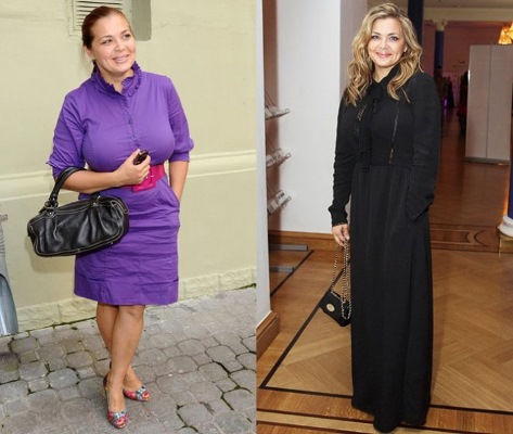 Photos of women before and after losing weight: Gagarina, Chekhov, Kartunkov, Kamenskikh, Afrikantova, Belotserkovskaya and other stars