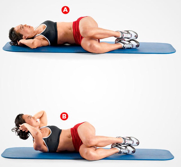 Effective exercise for slimming the abdomen and sides for women and men. Training program