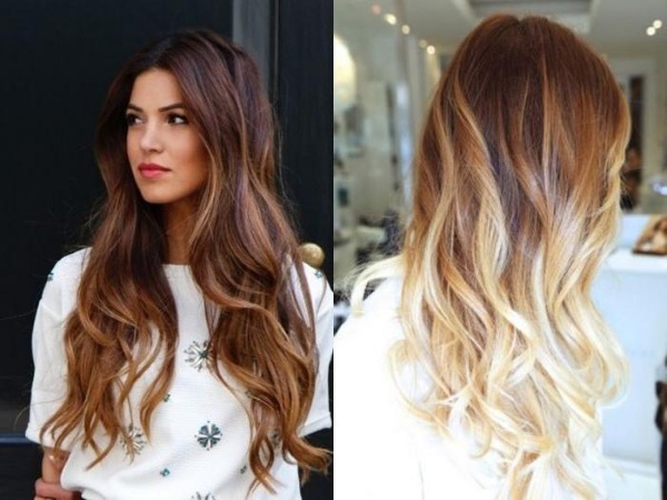 Highlights for dark hair. Californian, toned, Venetian, dark, color, American technology