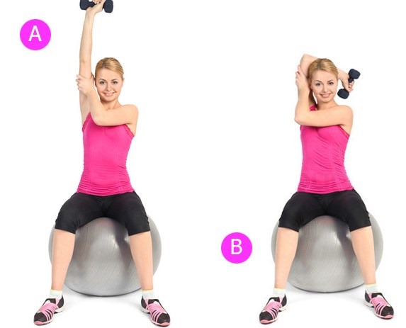 Dumbbell exercise program. Basic on chest, shoulders, biceps, back, triceps, effective strength. The best complex for girls