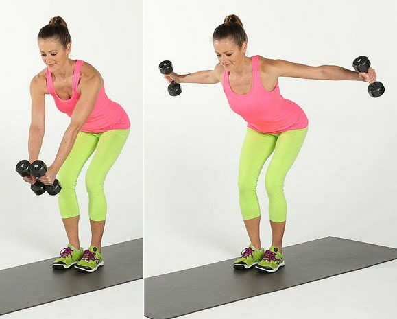 Dumbbell exercise program. Basic on chest, shoulders, biceps, back, triceps, effective strength. The best complex for girls