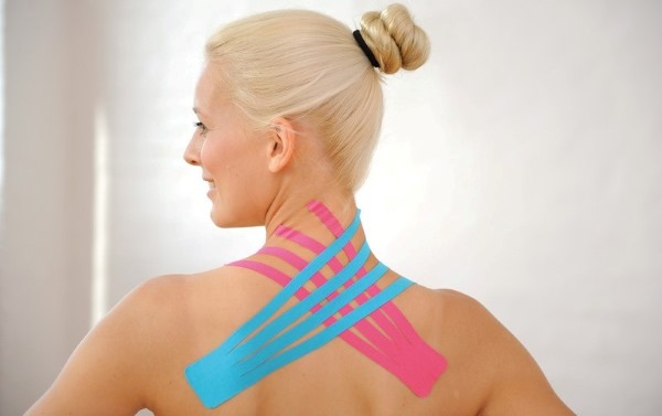 Kinesio taping. What is it in cosmetology, medicine, sports. Tapes, aesthetic, lymphatic drainage from wrinkles, nasolabial folds