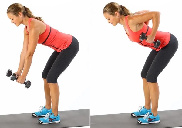 A set of exercises with dumbbells for girls at home