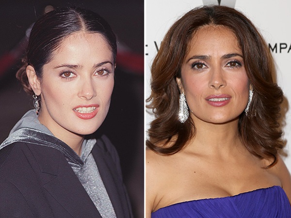 Salma Hayek. Photos in youth, on the beach, in underwear, in everyday life. Plastic surgery