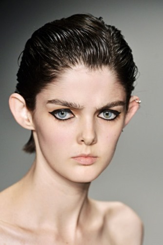 Models with unusual appearance. Photo of a girl, men by nature, skin color