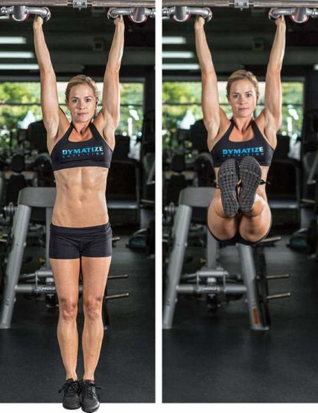 Exercises on the press on the horizontal bar and uneven bars for girls, beginners. Execution technique