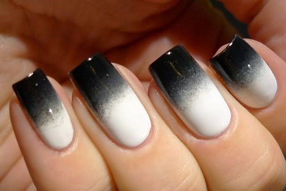 Manicure with black and white varnish for short and long nails. Photos, designs