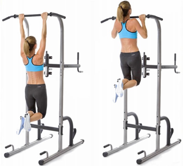 Exercises for biceps with and without dumbbells, on a horizontal bar, with a barbell for girls. Home program