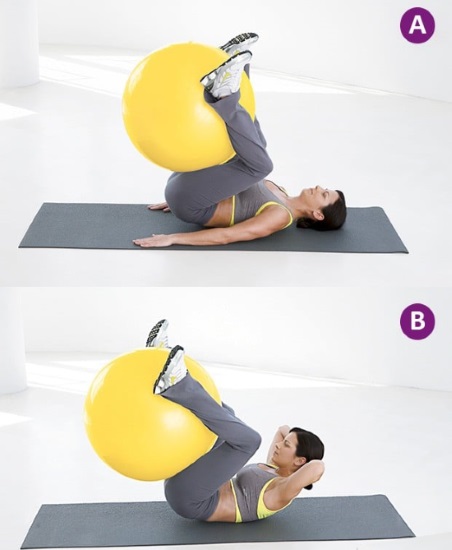 Full body fitball exercises for women. Video with description