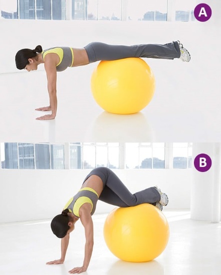 Full body fitball exercises for women. Video with description