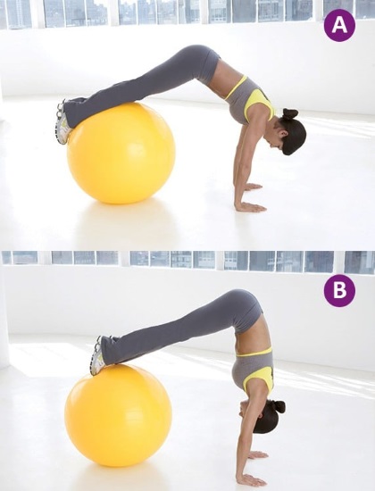 Full body fitball exercises for women. Video with description