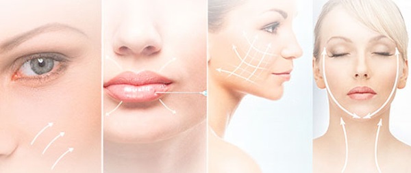 Facial contouring with fillers. Photo of how the oval correction is done, modeling, tightening, reinforcement