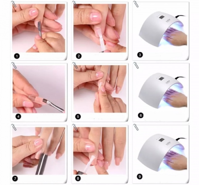 Polygel nail extension. Forms, video tutorials, instructions with photos step by step