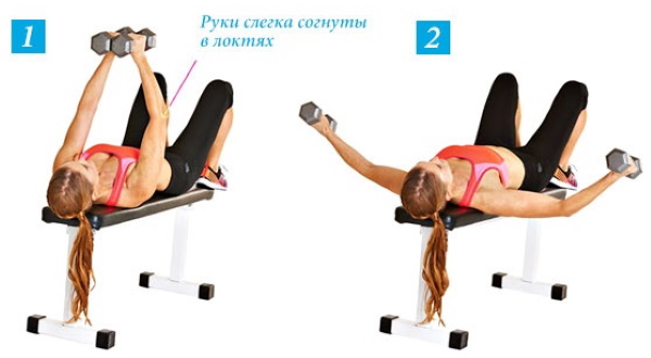 Pectoral muscle workout for girls in the gym, at home