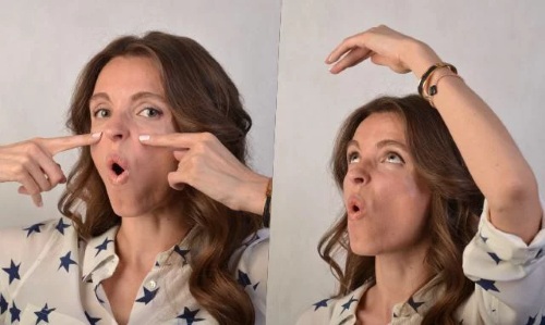 Facelift for the face. Effective exercises, anti-puffiness techniques, for tightening the oval, before and after photos