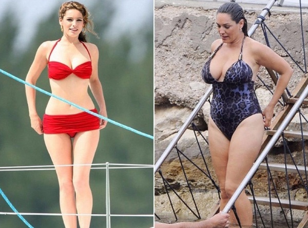 Kelly Brook. Parametri della figura, foto in costume da bagno, biancheria intima candida, biografia, peso, altezza, prima e dopo la chirurgia plastica