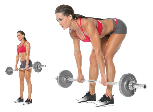 Romanian barbell deadlift for women. Execution technique, which muscles work, effect