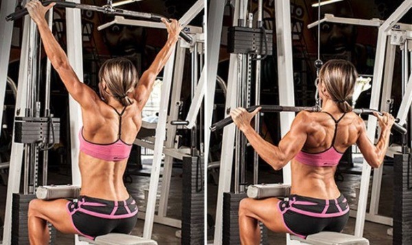 Row of the bar in an incline to the belt. Execution technique for girls with a reverse, wide, narrow grip, which muscles work